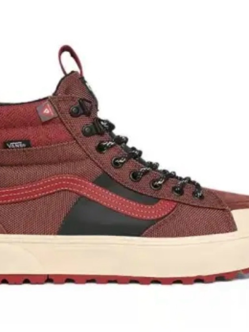 Vans Women’s Maroon and Black High-Top Shoes